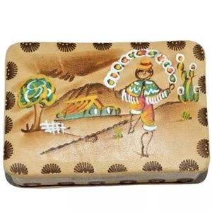 Handmde Leather Ecuador Box or Trinket box.